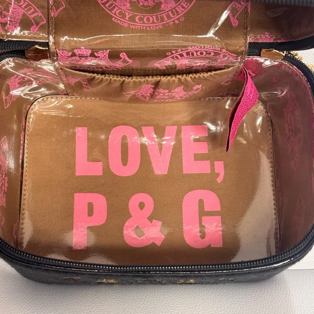 Vintage Juicy Couture Black and Gold Train Case/Vanity/Makeup - Picture 6 of 9